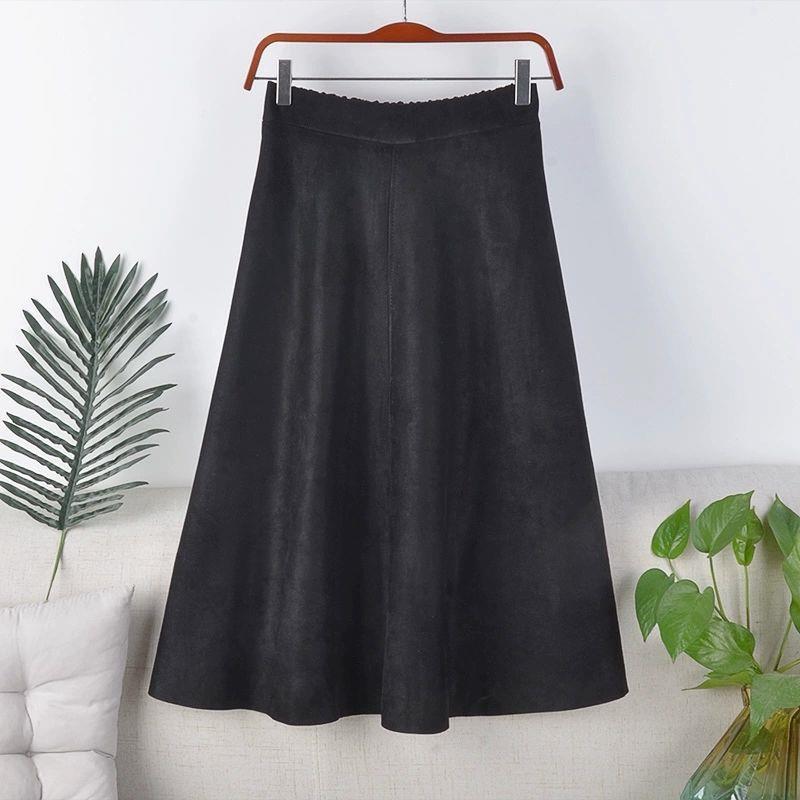High Waist Slimming Mid-length Retro A- Line Large Hem Umbrella Skirt