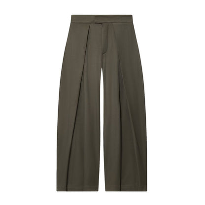 Women's Belt Coat Pleated Trousers