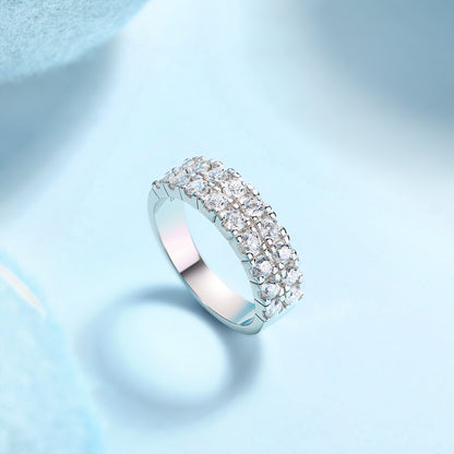 Starry Sky Moissanite Wedding Ring Set in S925 Silver