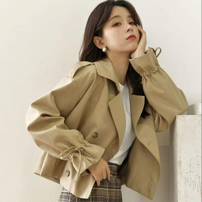 Korean Style Loose Fried Street Short Suit Trench Coat