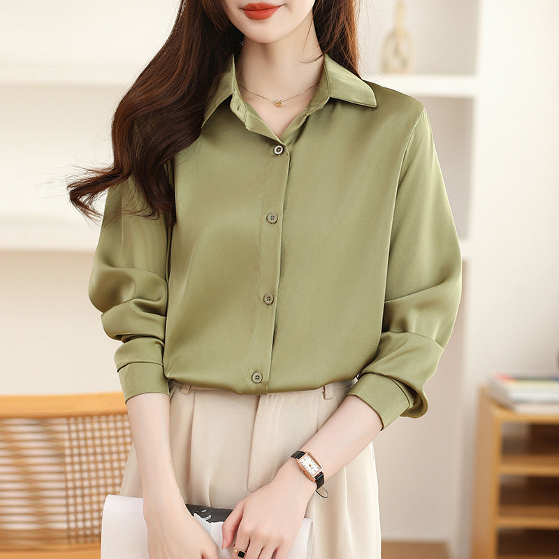 Non-ironing Anti-wrinkle Satin Shirt For Women