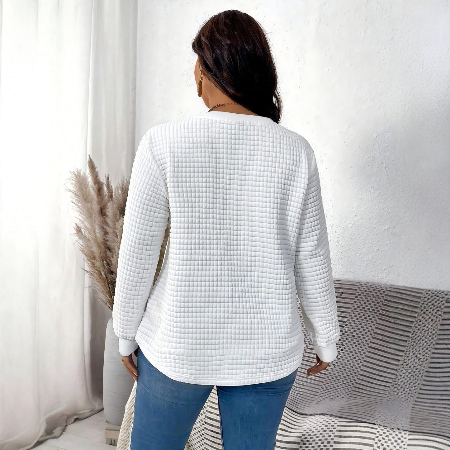 Long Sleeve Casual Love Sweater Plus Size Women's Clothing