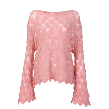 Round Neck Thin Bell Sleeve Pullover