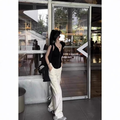 Sleeveless Design Sense Niche Inner Black Outerwear Camisole