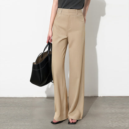 Draping Effect Leisure Horn Mopping Suit Pants