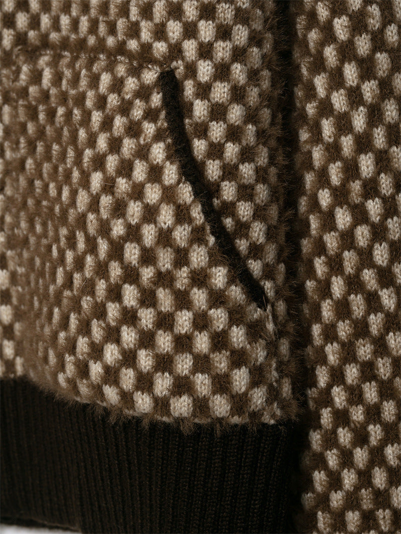 Loose Patchwork Knitting Coat For Women