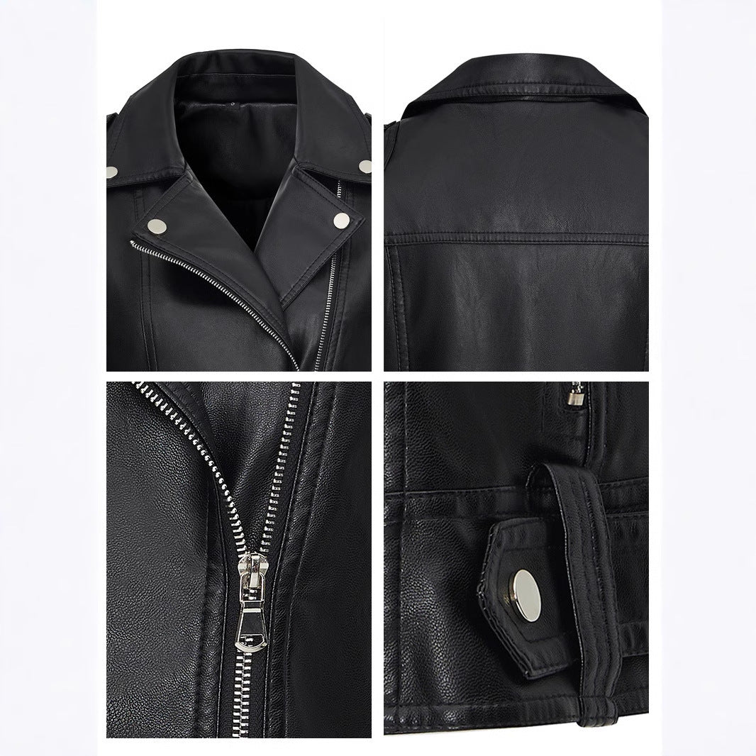 Versatile Fashion Suit Lapel Leather Waistcoat