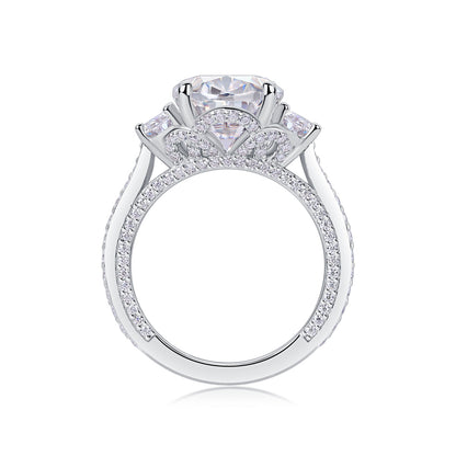 Crown Of Radiance Moissanite Ring – S925 Silver & Platinum