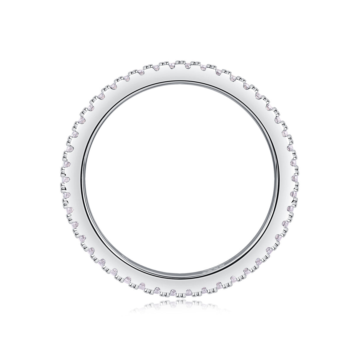 Double Ring Shadow Moissanite Ring – S925 Silver & Platinum