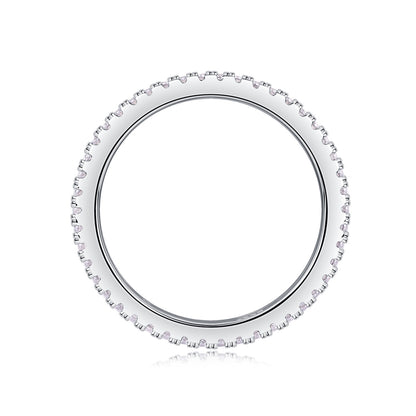 Double Ring Shadow Moissanite Ring – S925 Silver & Platinum