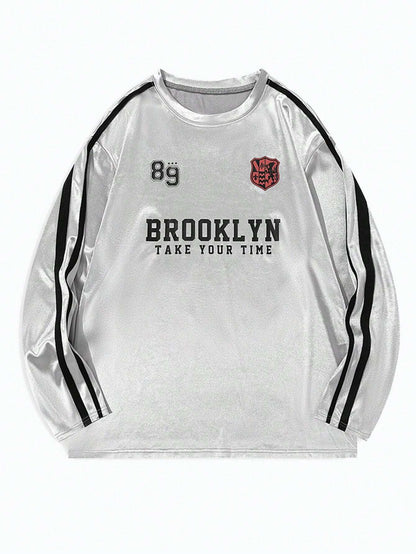 Dopamine Digital Printed Loose Long Sleeves Women's Top