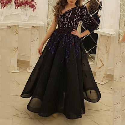 New Banquet Temperament Black Host Performance Costume Dress