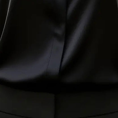 Women's Long Sleeve Satin Blouse, V Neck Loose Fit Tunic Top For Business Casual Office Fall