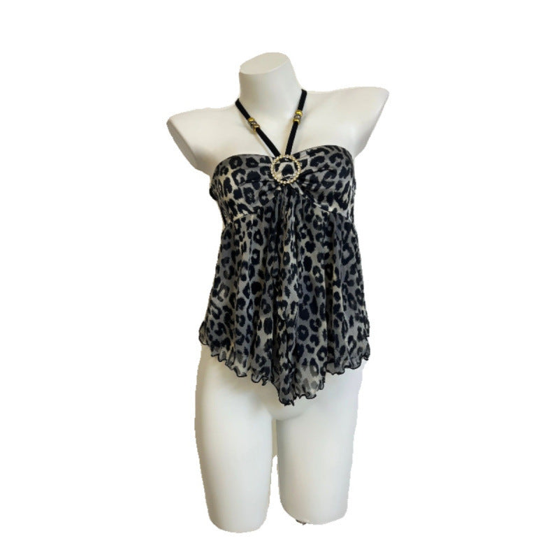 New Design Sense Niche Hot Girl Leopard Print Camisole