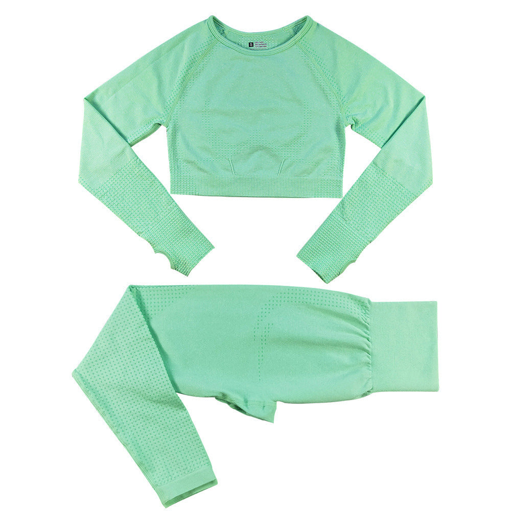 Seamless Knitted Dot Yoga Suit For Women