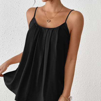 Pleated Camisole All-match Loose Sleeveless Vest Top