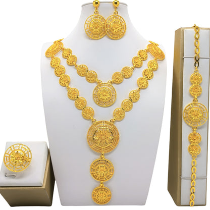 Arabic Bridal Jewelry Set – Necklace, Bracelet, Earrings & Ring