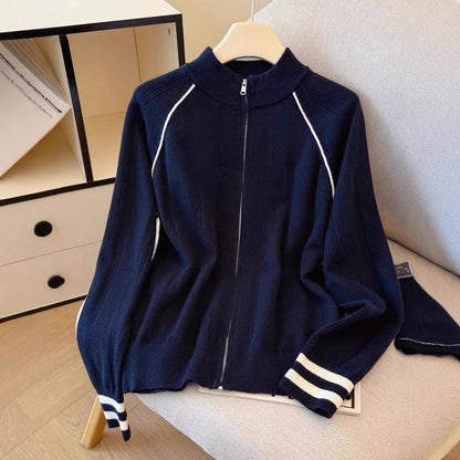 Design Sense Fashion Zipper Cardigan Outerwear