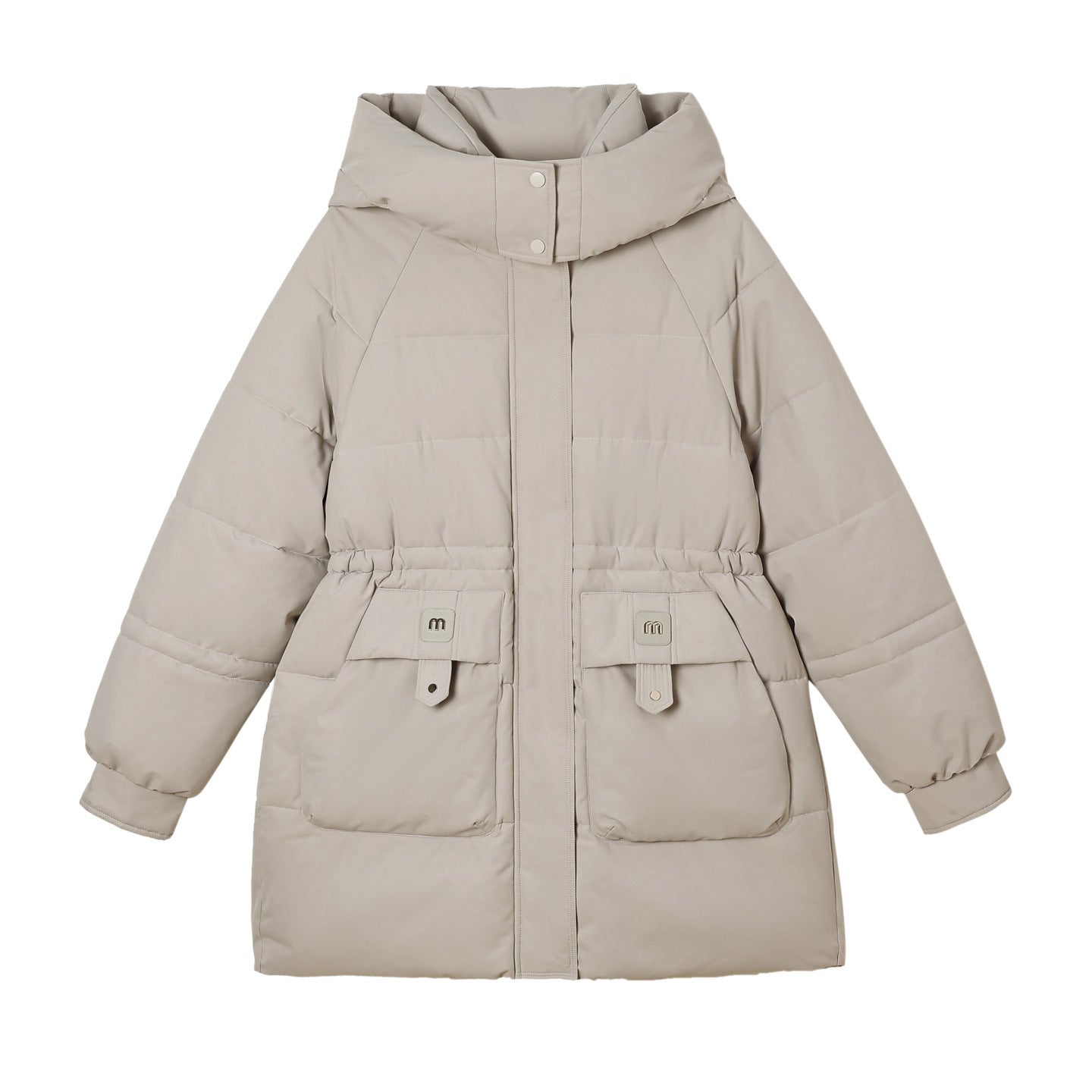 Down Cotton-padded Mid-length Thick Hooded Cotton-padded Jacket