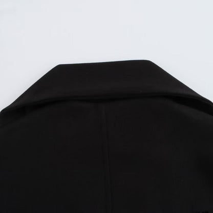 Elegant Blended Textile Scarf Overcoat Coat