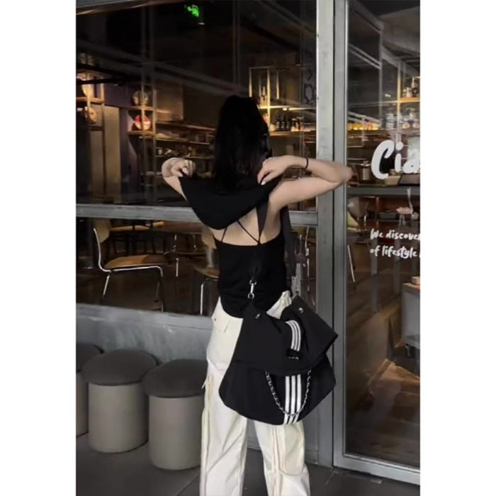 Sleeveless Design Sense Niche Inner Black Outerwear Camisole