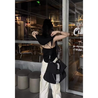 Sleeveless Design Sense Niche Inner Black Outerwear Camisole