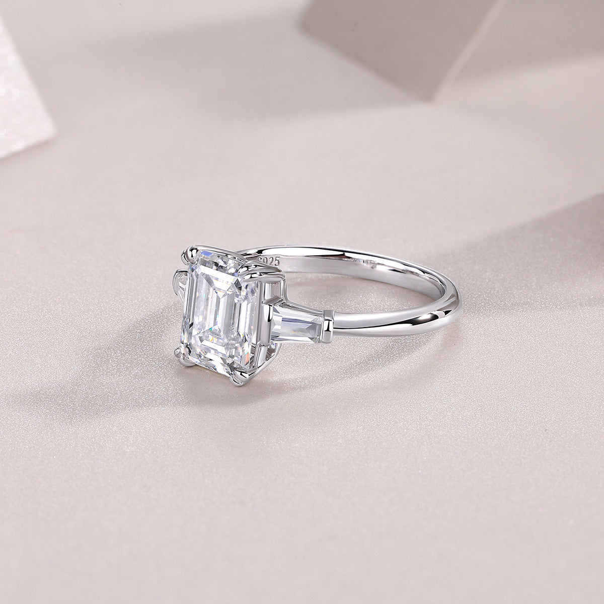 Starry Sky Mirror Moissanite Diamond Ring Set