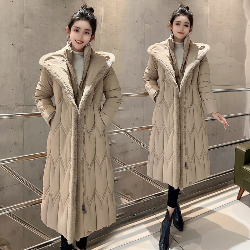 Stitching Elegant Slim Large Cotton-padded Clothes