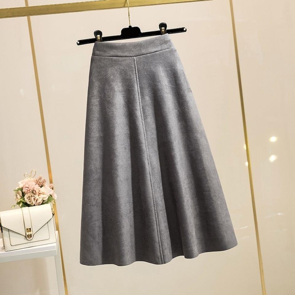 High Waist Slimming Mid-length Retro A- Line Large Hem Umbrella Skirt