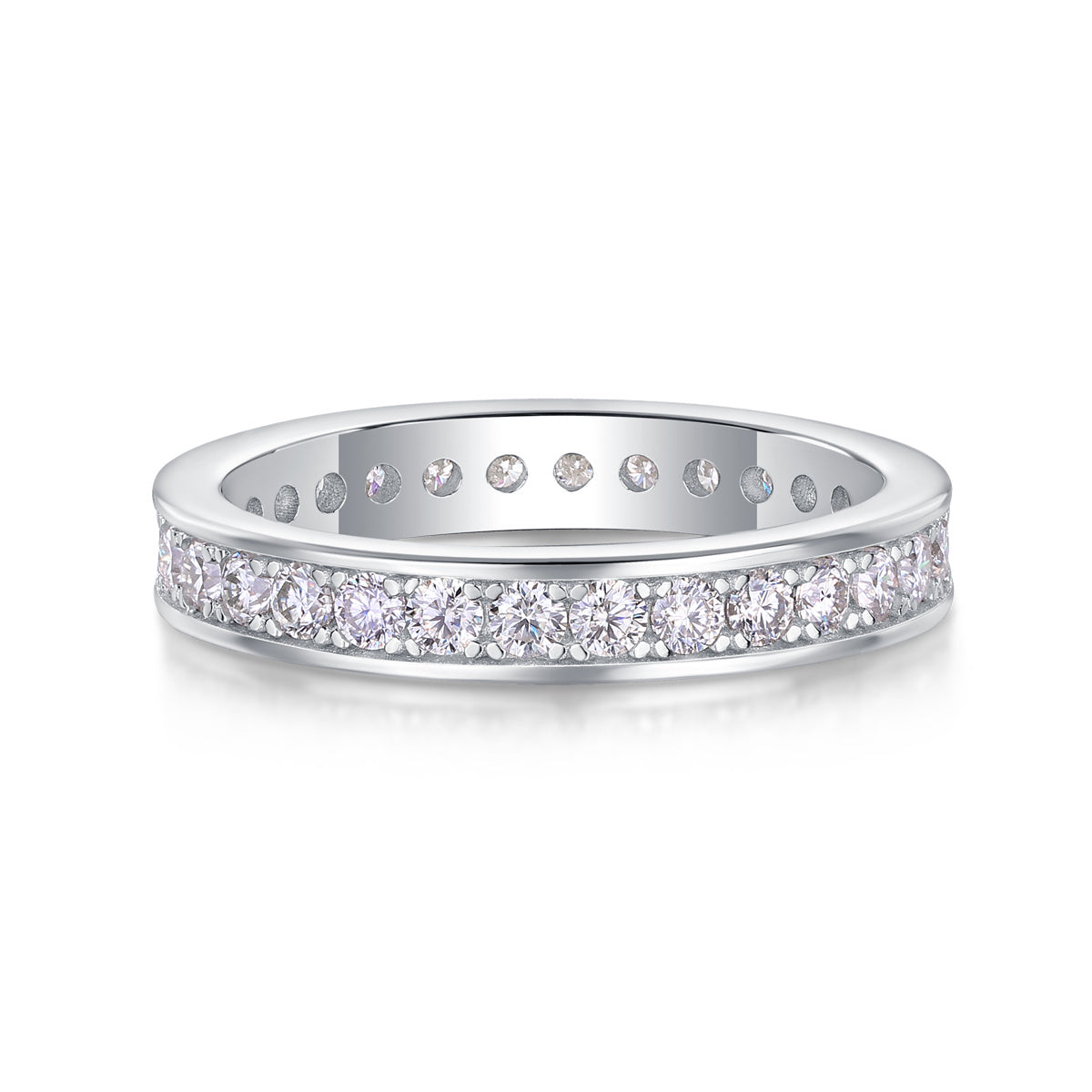 Trajectory Moissanite Wedding Ring in S925 Silver