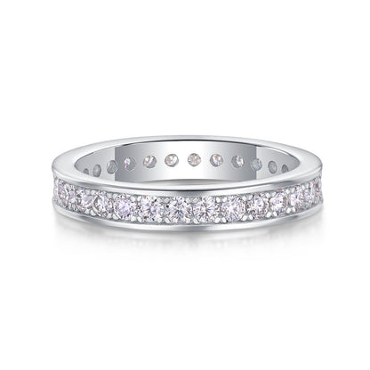 Trajectory Moissanite Wedding Ring in S925 Silver