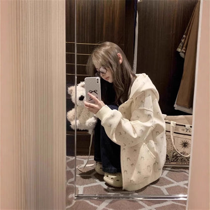 Cardigan Zipper Loose Casual Top Women