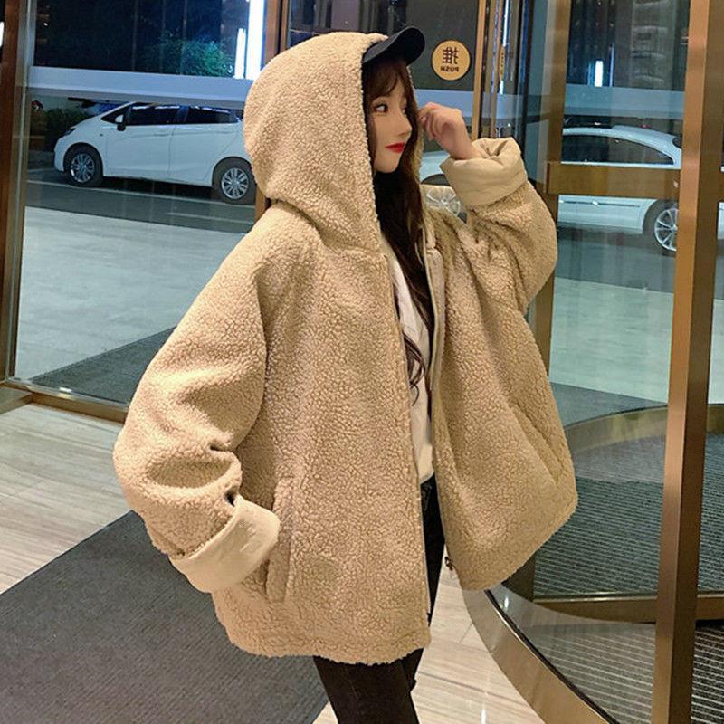 Thickened Double-sided Lamb Wool Coat For Women