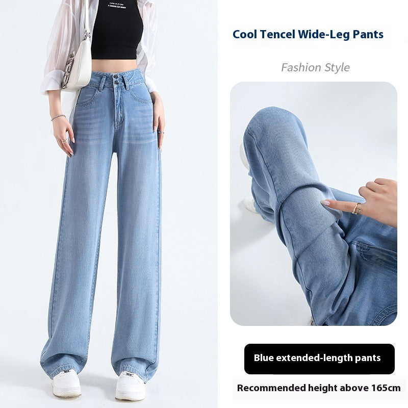 Women's Lyocell Denim Wide-leg Pants Summer Thin