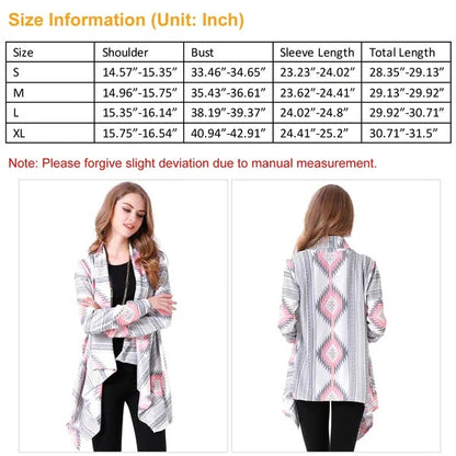 Women Open Front Cardigan Long Sleeve Shawl Neck Breathable Cardigan Well