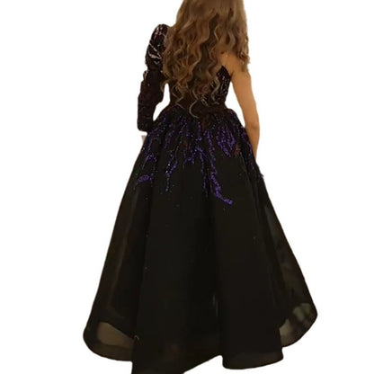 New Banquet Temperament Black Host Performance Costume Dress