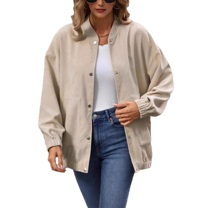 Pocket Cardigan Elegant Loose Women's Tops