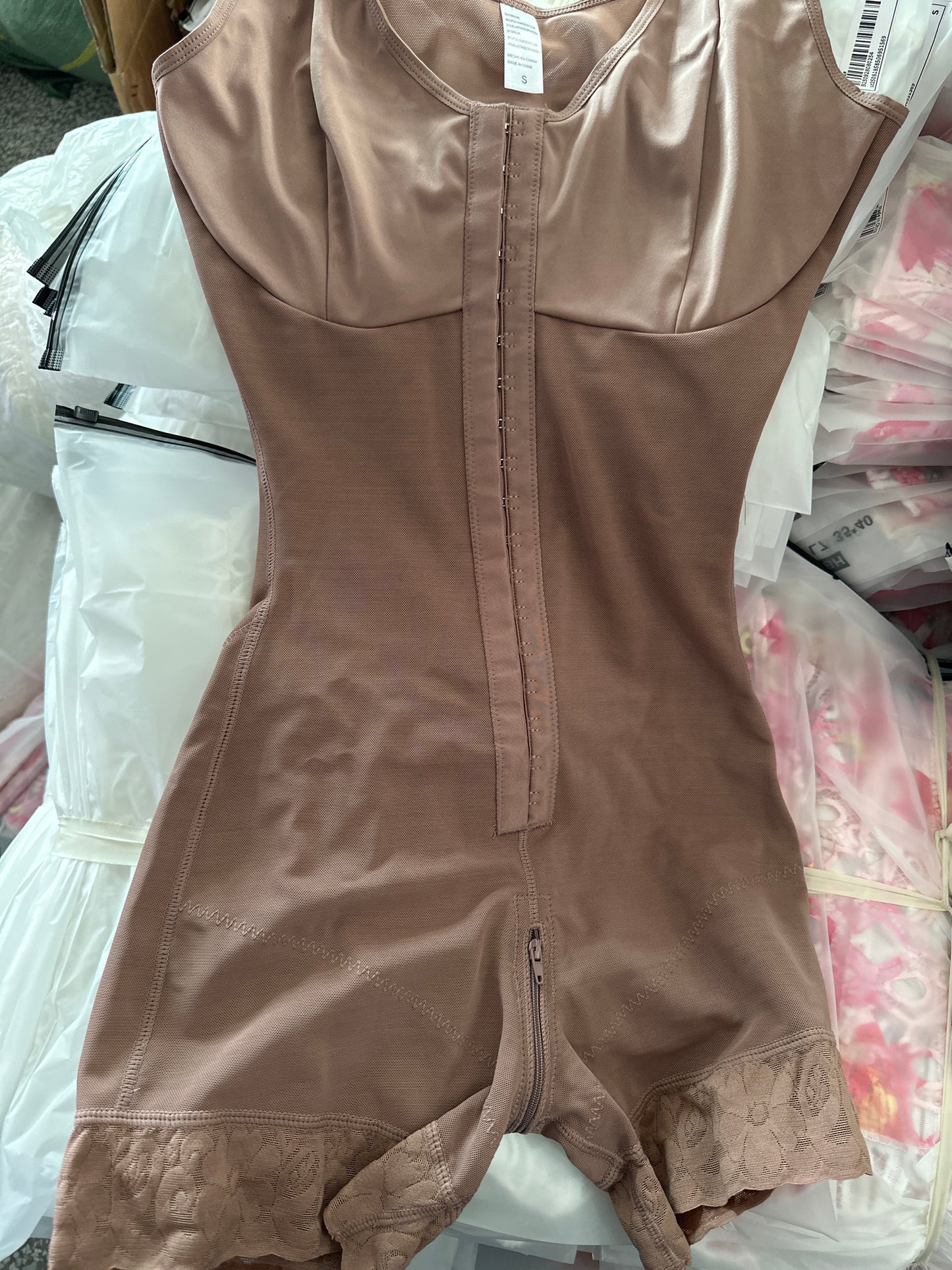 Corset One-piece Enhanced Zipper Bottom Crotch Large Size