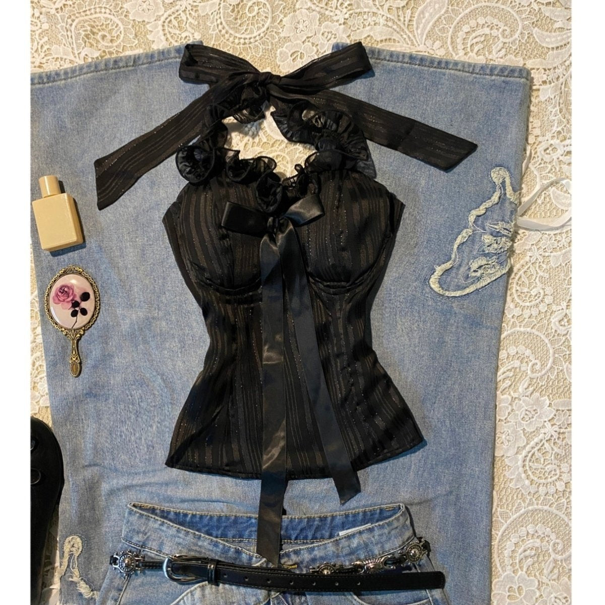 Pure Desire Bow Bandage Halter Top