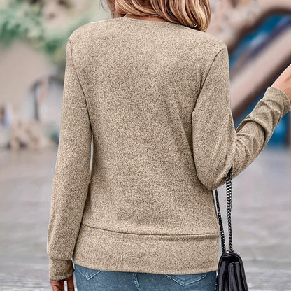 Women's V-neck Long-sleeved False Two-piece Suit Top