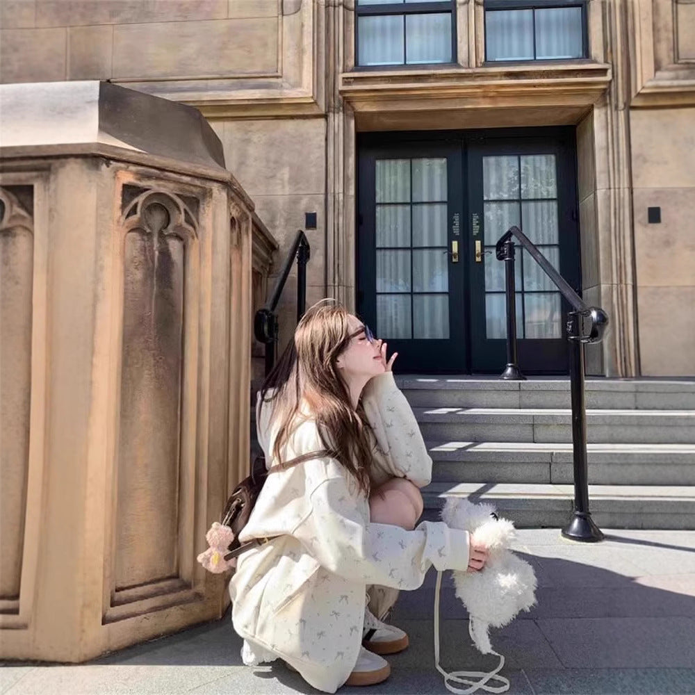 Cardigan Zipper Loose Casual Top Women