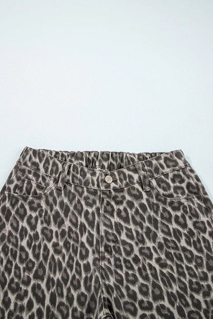 Yellow Leopard Straight Loose Leg Jeans