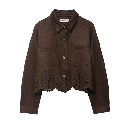 Women's Hollow-out Hem Top And Pants