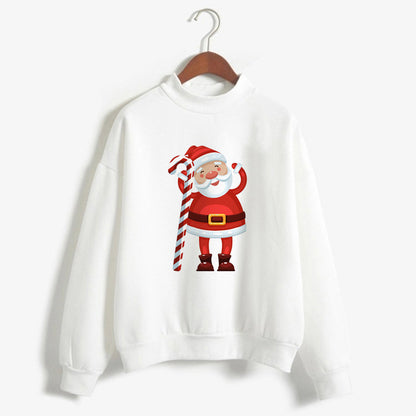Christmas Printing Turtleneck Sweater Women