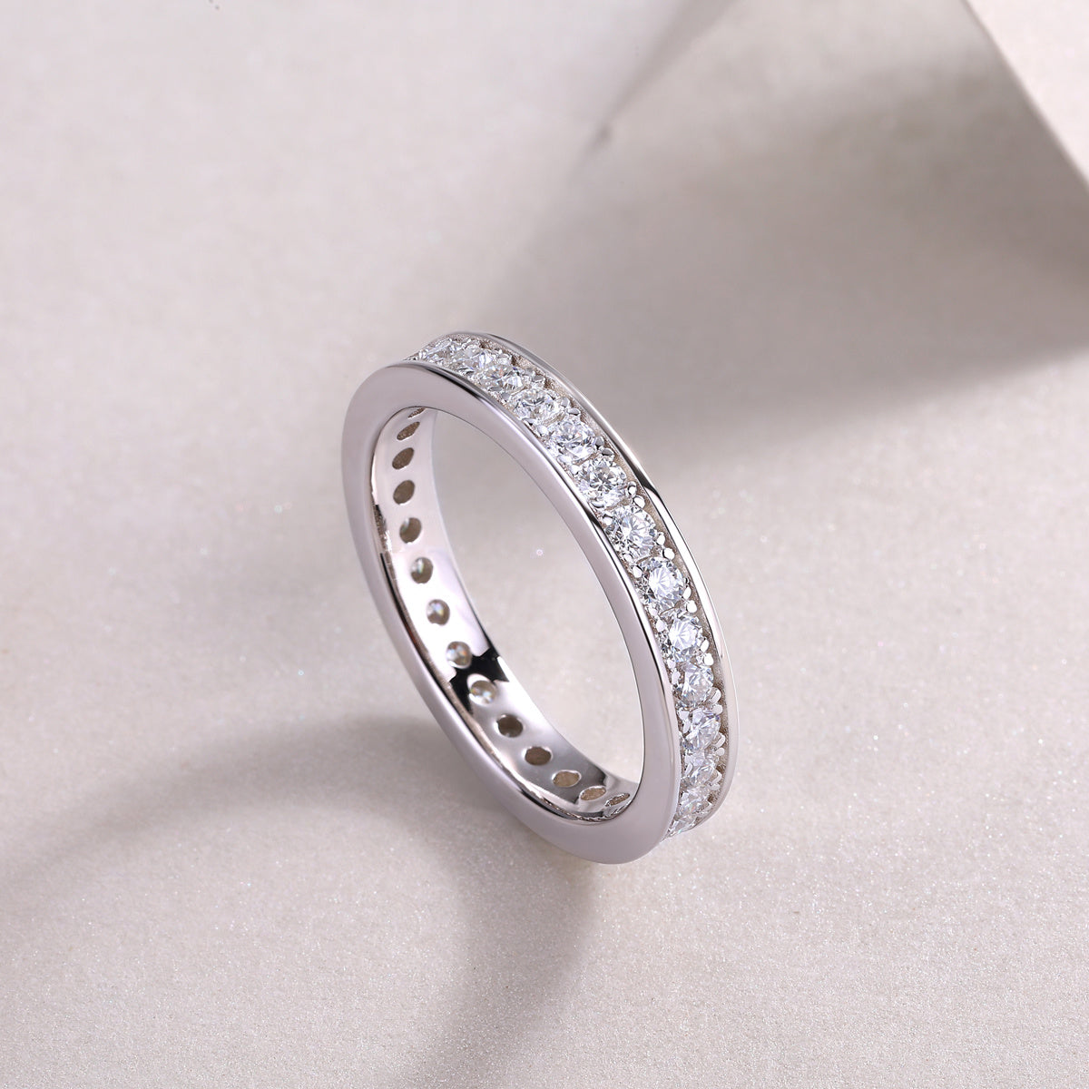 Trajectory Moissanite Wedding Ring in S925 Silver