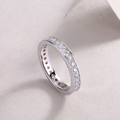 Trajectory Moissanite Wedding Ring in S925 Silver