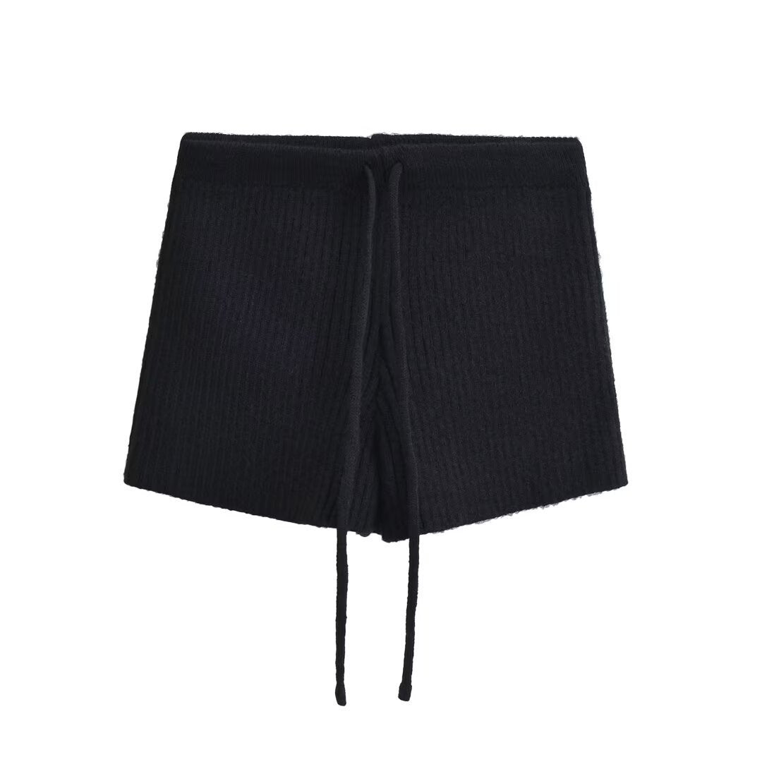 Elastic Elastic Hip Knitted Shorts Women's Knitted Shorts