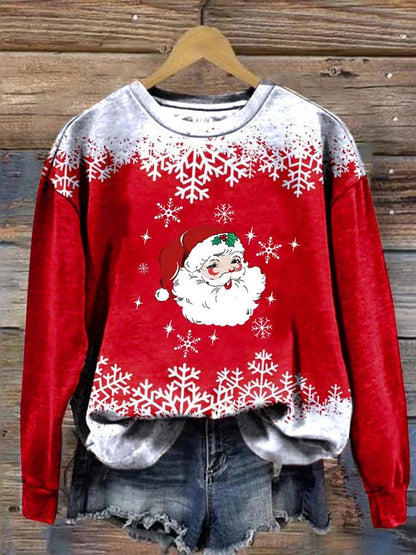 Christmas Element Printed Round-neck Non-hoodie Sweater