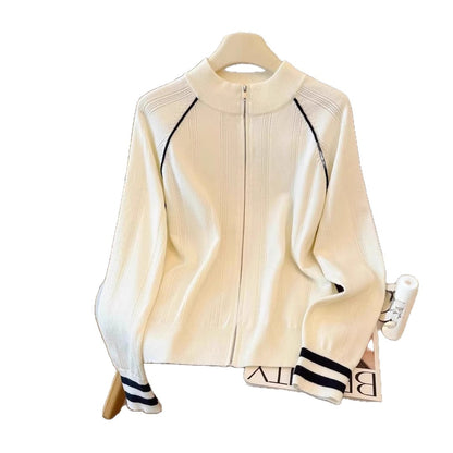 Design Sense Fashion Zipper Cardigan Outerwear