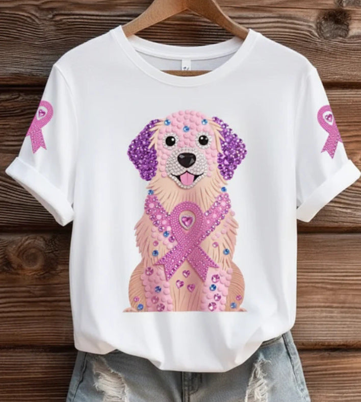 Loose Casual Animal Women's Tops Digital Printed T-shirt